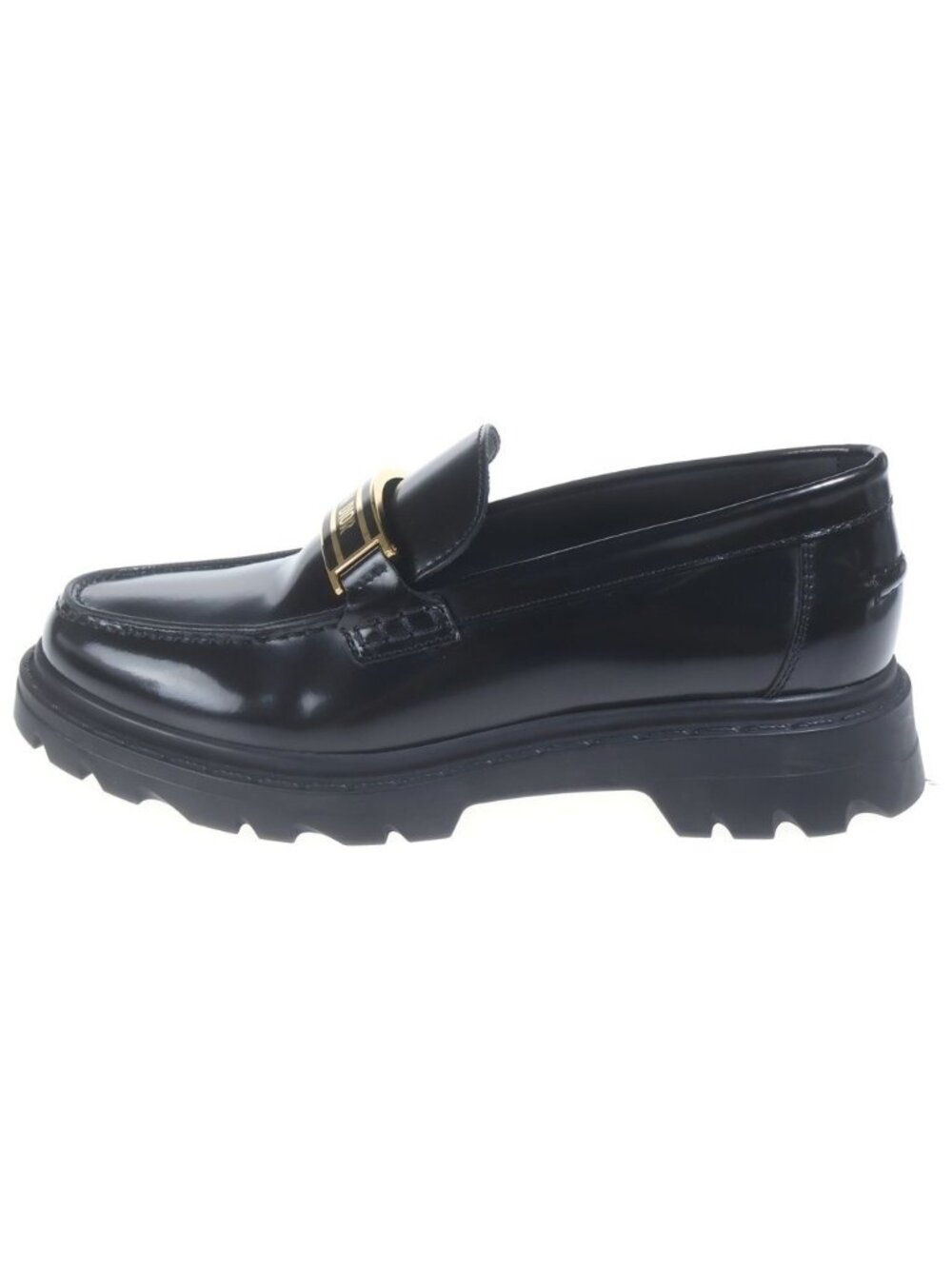 Dior Code Loafers Calfskin Leather Logo Plate Black